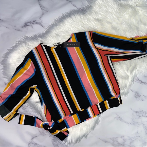 New Glory Colorful V-neck Blouse - Picture 6 of 7